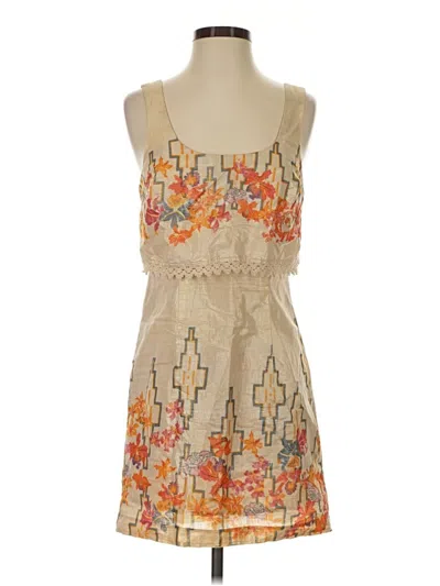Pre-owned Free People Casual Dress In Tan