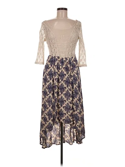 Pre-owned Free People Casual Dress In Tan
