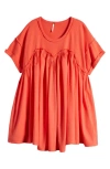 Free People Catalina Mixed Media Minidress In Radiant Watermelon