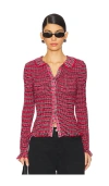 Free People Caught A Feeling Cardigan In Red Combo In Red