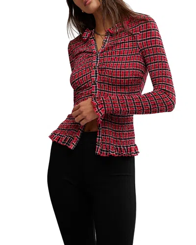 Free People Caught A Feeling Cardi Shirt In Red