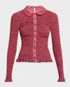 Free People Caught A Feeling Cardi Shirt In Red Combo