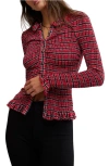 Free People Caught A Feeling Cardigan In Red Combo In Red