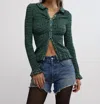 Free People Caught A Feeling Cardi Shirt In Green