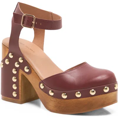 Free People Cecelia Studded Platform Pump In Mahogany Amber