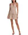 Free People Cecil Flounce Hem Cotton Blend Halter Minidress In Pink