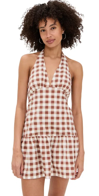 Free People Cecil Mini Dress Brown Patina Combo