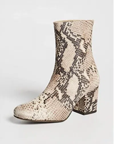 Free People Cecile Ankle Bootie In Beige Snake In Multi