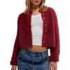 Free People Fluffy Button Cardigan In Red