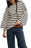 Free People C'est La Vie Stripe Cotton T-shirt