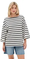 Free People Cest La Vie Tee Black Combo In White