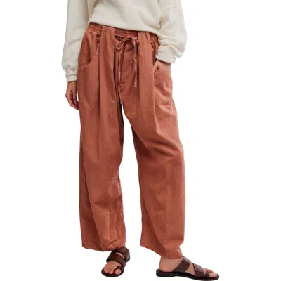 Free People Chambers Laid Back Pull On Pants In Canyon Sunset In Brown