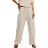 Free People Chambers Laid Back Pull On Pants In Summer Sand In Neutral