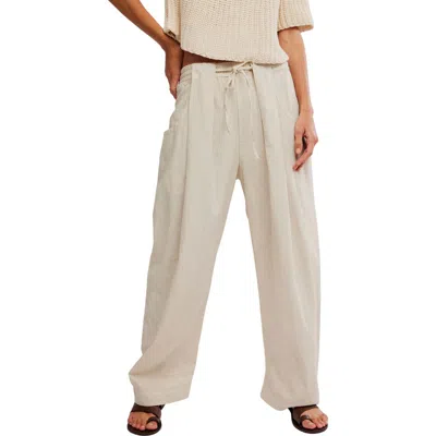 Free People Chambers Laid Back Pull On Pants In Summer Sand In Neutral
