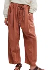 Free People Chambers Laid Back Pull On Pant In Canyon Sunset In Brown