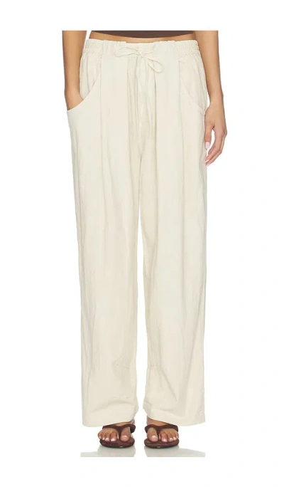 Free People Something Good Pant In Ivory Combo In Gray