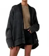 Free People Chamomile Cardigan In Black In Gray
