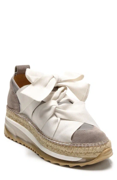 Free People Chapmin Espadrille Sneaker In Oyster Combo