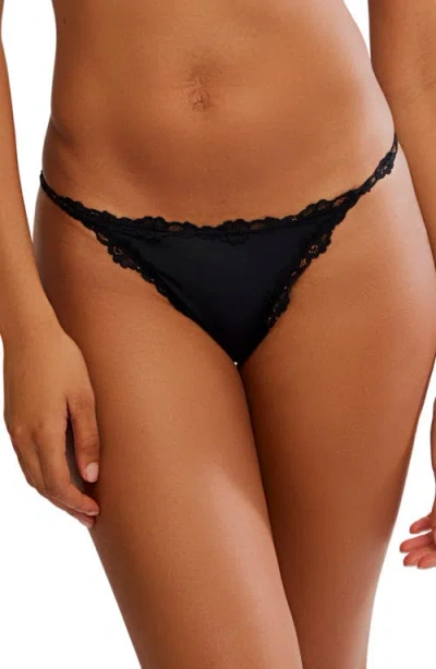 Free People Charlie Micro Thong In Black