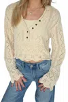 Free People Charlotte V-neck Sweater In Shortbread In White