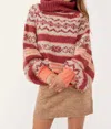 FREE PEOPLE CHECK ME OUT PULLOVER IN RED