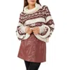Free People Check Me Out Womens Printed Knit Turtleneck Sweater In Brown