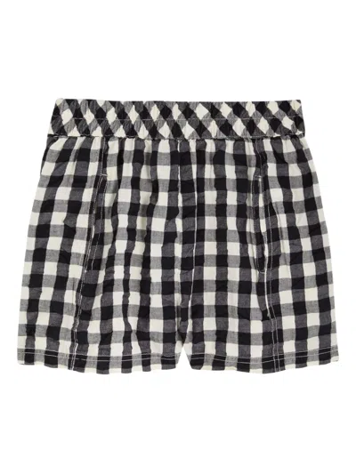 Free People Get Free Get Free Seersucker Cotton Pull-on Shorts In Black