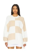 Free People Checker Easy Street Tunic In White Sand Combo