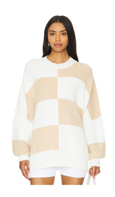 Free People Checker Easy Street Tunic In White Sand Combo