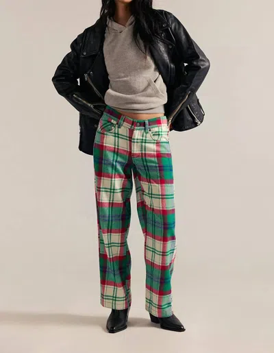 Free People Cheers Mid-rise Pant In Green In Multi