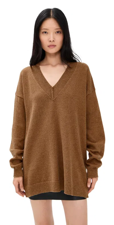 Free People Chelsea V Neck Tunic Muscavado In Brown