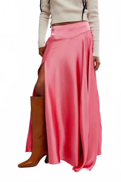 Free People Chilco Maxi Skirt In Rasberry Cream In Multi