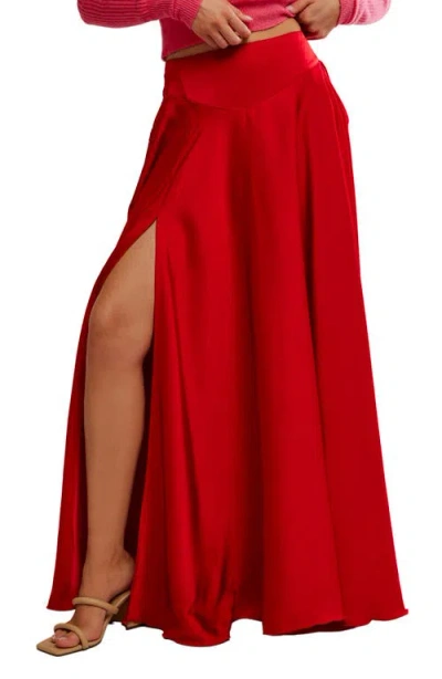 FREE PEOPLE FREE PEOPLE CHILCO SIDE SLIT SATIN MAXI SKIRT