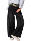Free People Chill Vibes Dropped Crotch Wide Leg Jeans In Lightning Black In Multi