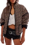 Free People Chloe Floral Print Jacket In Midnight Combo