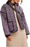 Free People Chloe Floral Print Jacket In Midnight Combo
