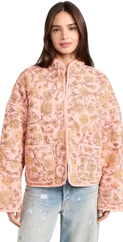 Free People Chloe Jacket Peach Combo In Multi