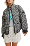 Free People Chloe Floral Print Jacket In Black