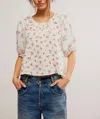 Free People Chloe Printed Top In Beige