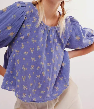 FREE PEOPLE CHLOE PRINTED TOP IN PURPLE