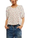Free People Chloe Printed Top In Tea Combo