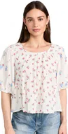 Free People Chloe Printed Top In Tea Combo