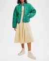 Free People Chloe Quilted Jacket In Grass Combo