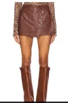 Free People X We The Free Wynne Faux Leather Skirt In Brown
