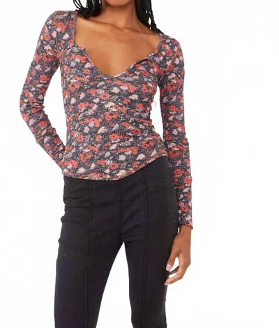 Free People Ciara Layering Shirt In Black Combo In Multi