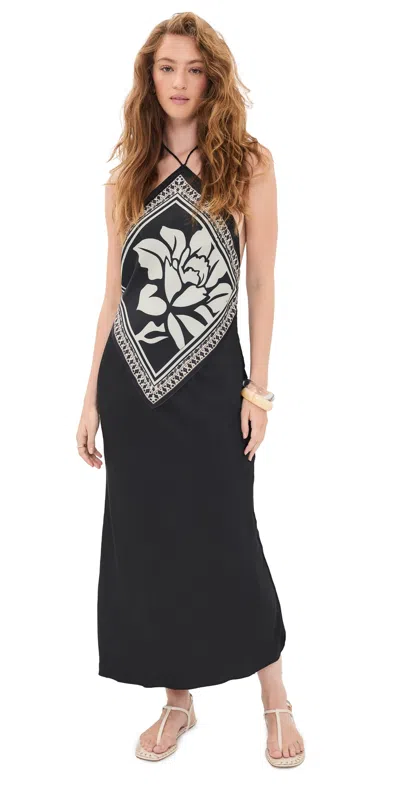 Free People Citrine Midi Dress Raven Combo
