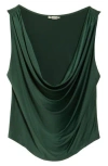 Free People City Nights Cowl Neck Sleeveless Top In Green