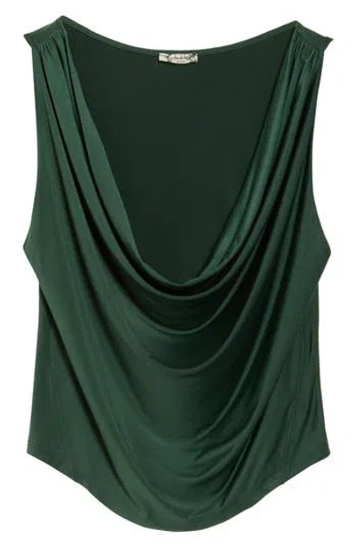 Free People City Nights Cowl Neck Sleeveless Top In Green