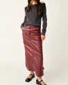 Free People City Slicker Faux Leather Maxi Skirt In Pink