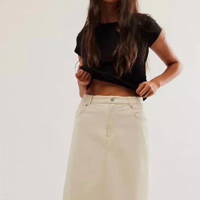 Free People City Slicker Vegan Maxi Skirt In Beige